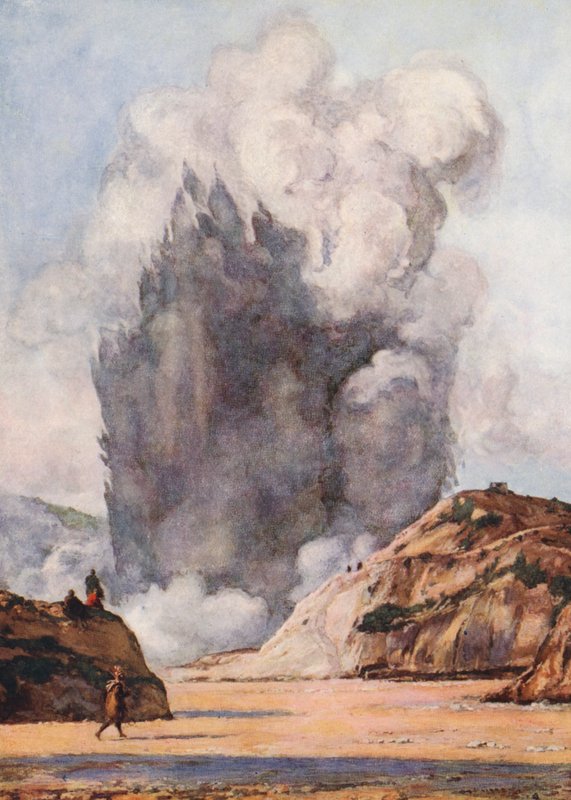 Musta geysir, Uusi-Seelanti (värilitro) tekijältä Auguste Gerardin