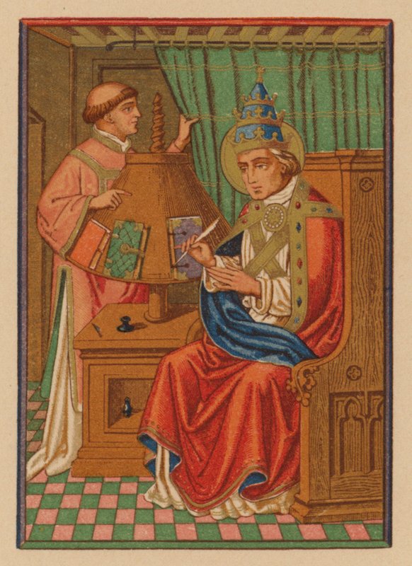 S Gregorius Papa (chromolitho) tekijältä Austrian School