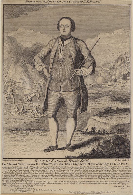Hannah Snell, naissotilas (kaiverrus) tekijältä B. Cole