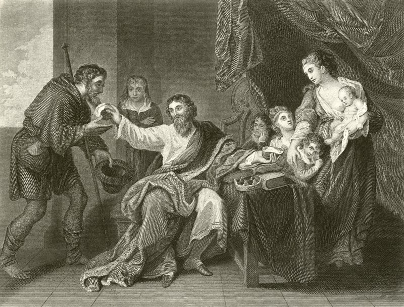 Alfred jakamassa leipää tekijältä Benjamin West