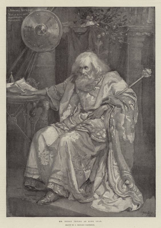 Henry Irving kuningas Learina tekijältä Bernard Partridge