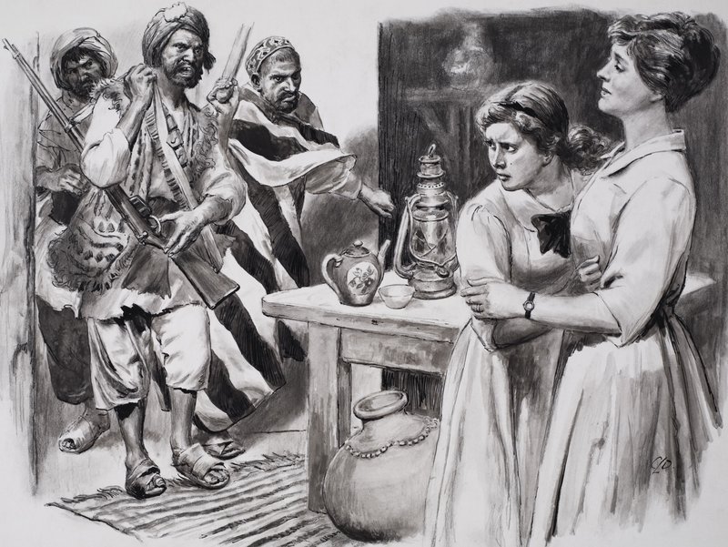 Peshawarin sankaritar (guassi paperille) tekijältä C.L. Doughty