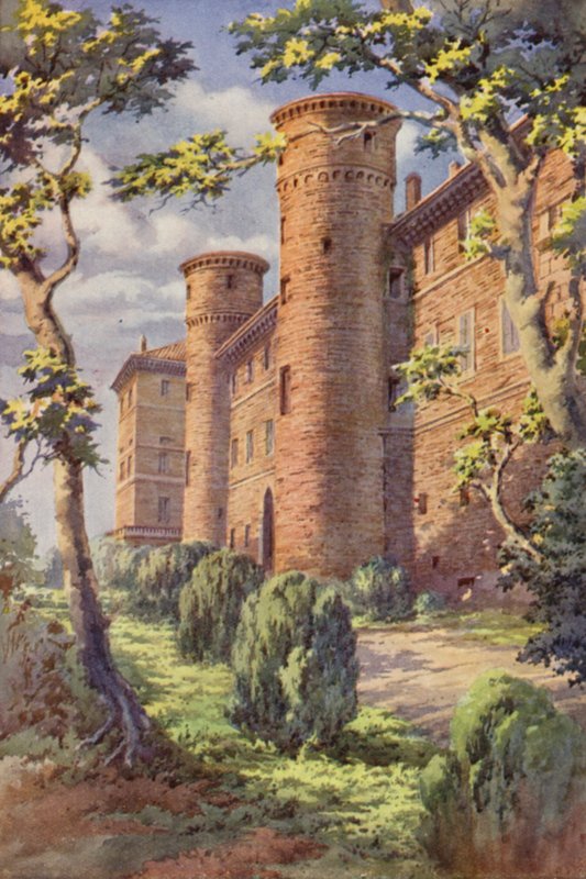 Kuninkaanlinna, Moncalieri (väri litho) tekijältä C.T.G. Formili