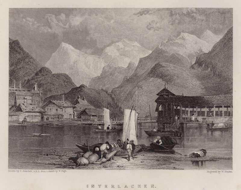 Interlachen (väri litho) tekijältä C. (after) Stanfield