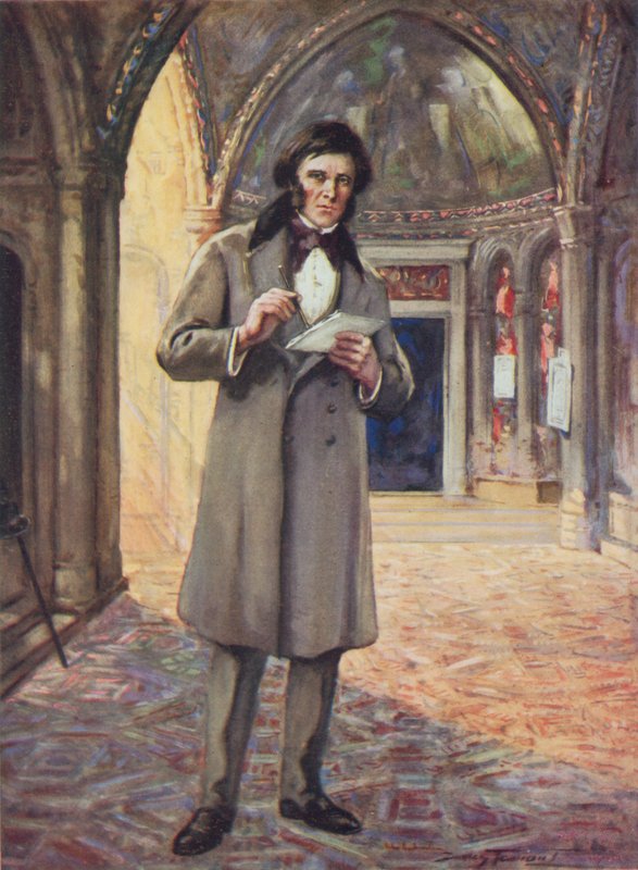 John Ruskin Venetsiassa (väri litho) tekijältä C. Dudley Tennant