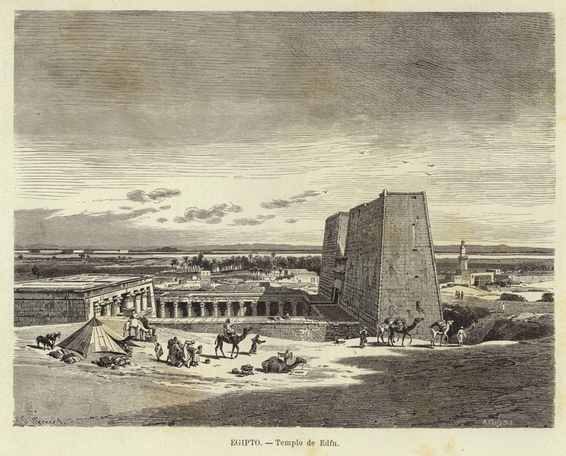 Egypti - Edfun temppeli tekijältä Carl Friedrich Heinrich Werner