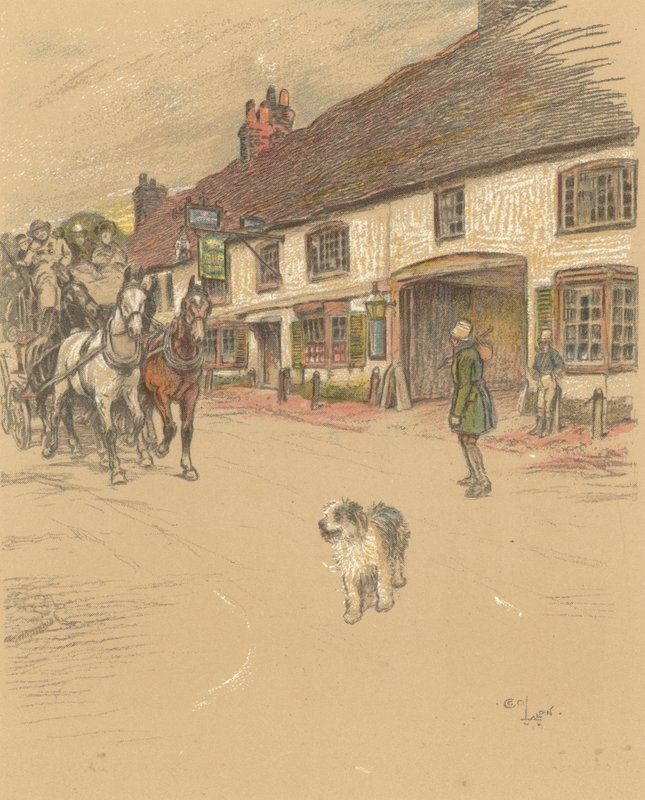 Angel Inn, Woolhampton tekijältä Cecil Charles Windsor Aldin