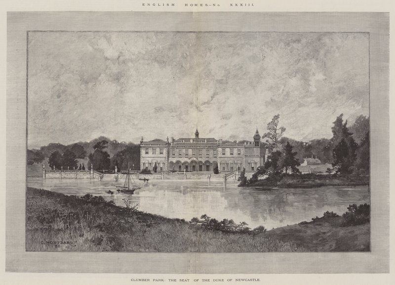 Clumber Park, Newcastlen herttuan kotipaikka. tekijältä Charles Auguste Loye
