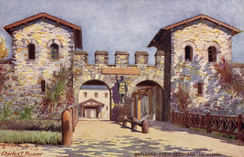 Saalburg, Porta Decumania, ulkopuolelta tekijältä Charles Edwin Flower