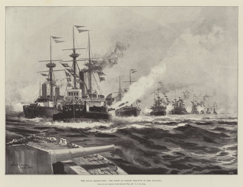 Naval Maneuvres, Fleet at Target Practice Atlantilla tekijältä Charles John de Lacy