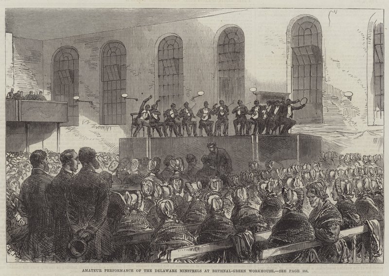 Delaware Minstrelsin amatööriesitys Bethnal-Green Workhousessa tekijältä Sir John Charles Robinson