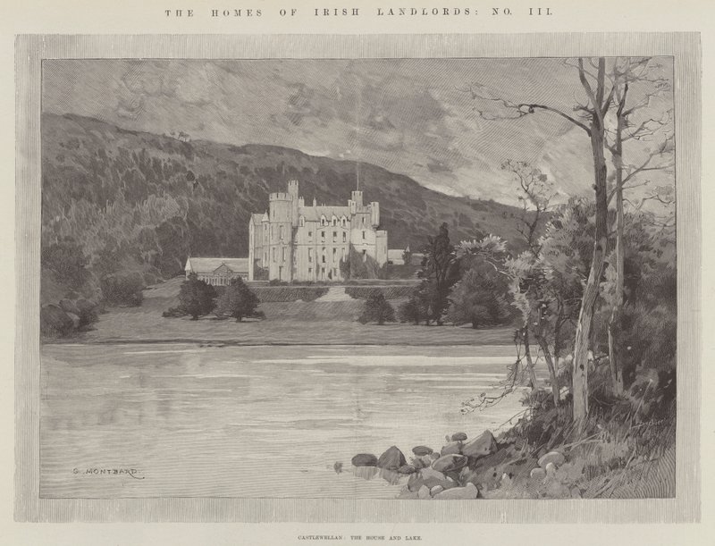 Castlewellan, talo ja järvi tekijältä Charles Auguste Loye