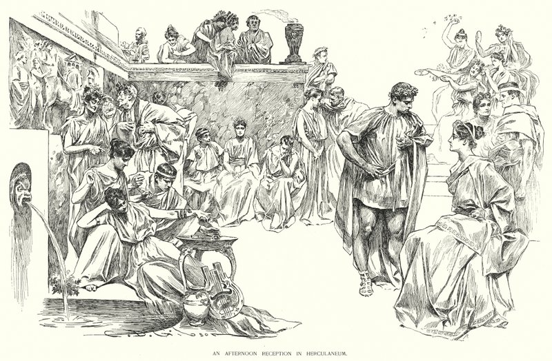 Iltapäivän vastaanotto Herculaneumissa (litho) tekijältä Charles Dana Gibson