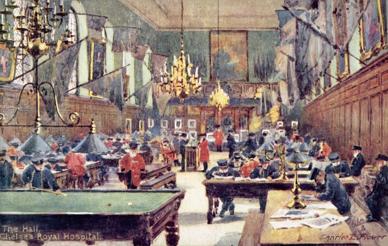 The Hall, Chelsean kuninkaallinen sairaala, Lontoo tekijältä Charles Edwin Flower