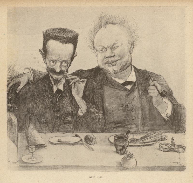 Kaksi ystävää (litho) tekijältä Charles Leandre