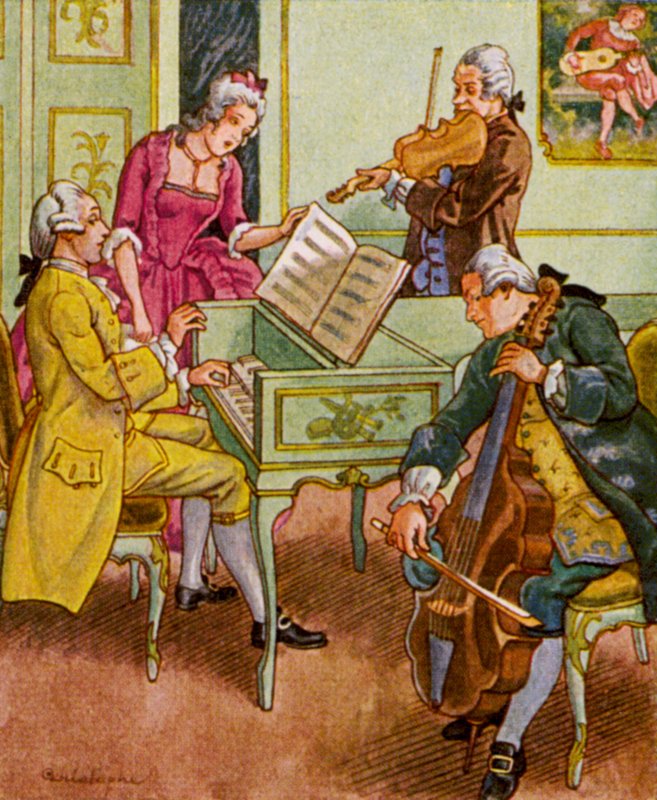 Musiikkiviihde / Musiikkiviihde (värillinen litografia) tekijältä Christophe (1856 1945)