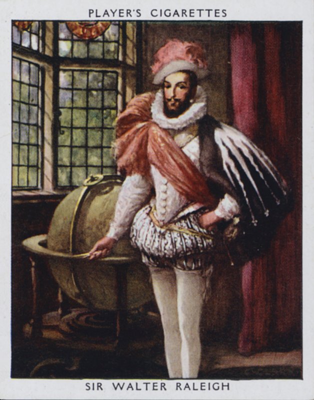 Sir Walter Raleigh (väri litho) tekijältä Christopher (after) Clark