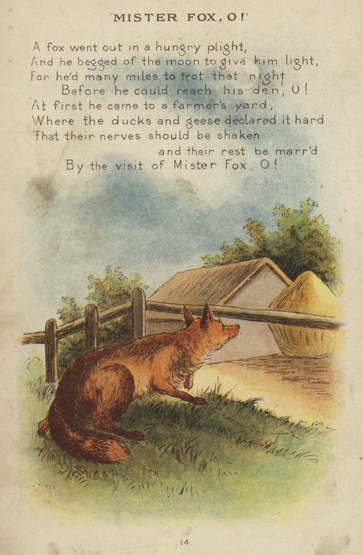 Lastenlaulu: Mister Fox, O! (kromoliitti) tekijältä Constance Haslewood