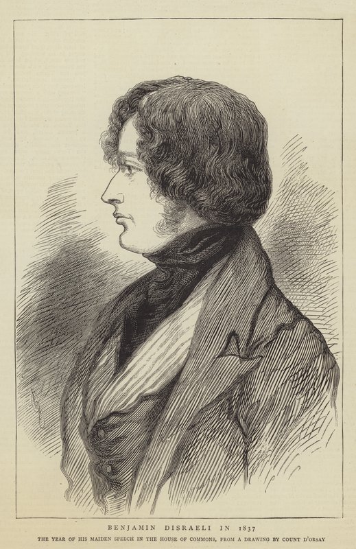 Benjamin Disraeli vuonna 1837 tekijältä Count Alfred D