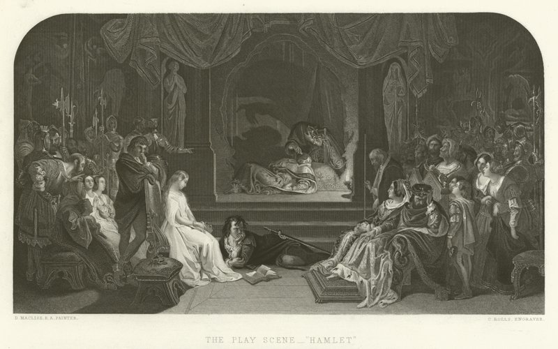 Näytelmäkohtaus Hamletissa tekijältä Daniel Maclise