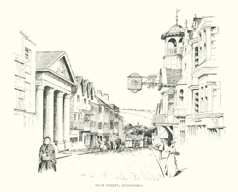 High Street, Guildford (litografia) tekijältä Duncan Moul