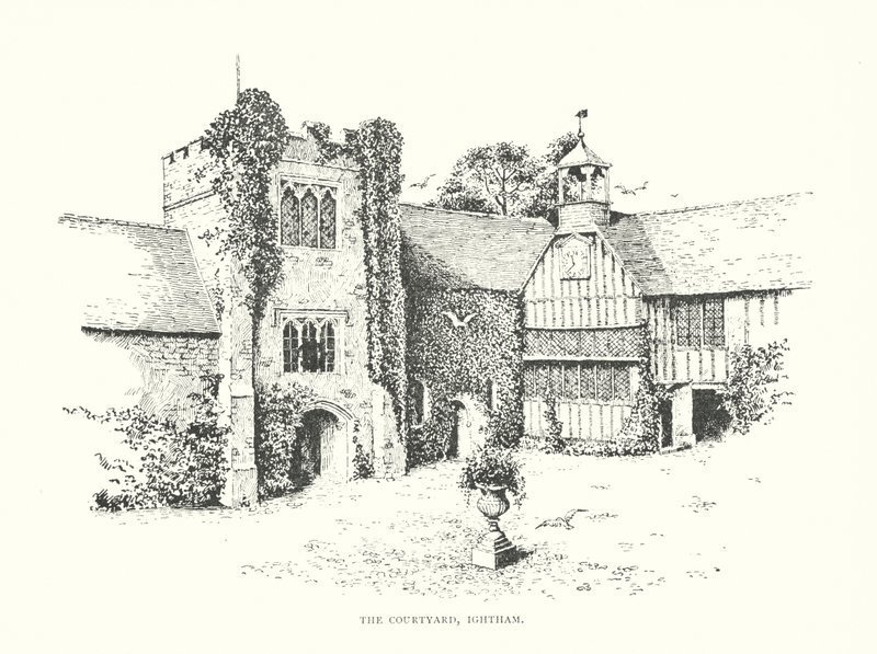 The Courtyard, Ightham (litografia) tekijältä Duncan Moul