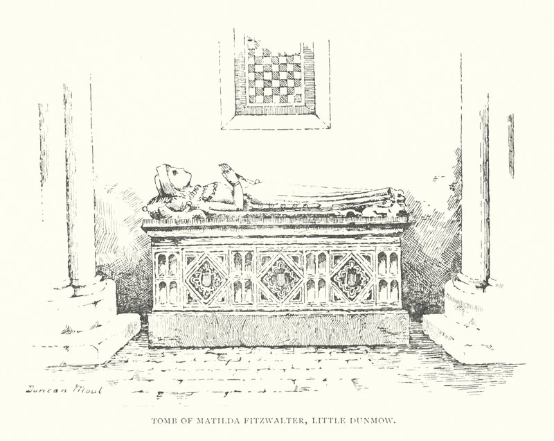 Matilda Fitzwalterin hauta, Little Dunmow (litografia) tekijältä Duncan Moul