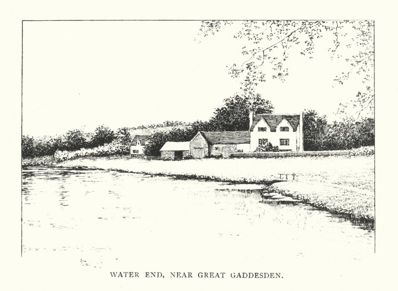 Water End, lähellä Great Gaddesdenia (litografia). tekijältä Duncan Moul