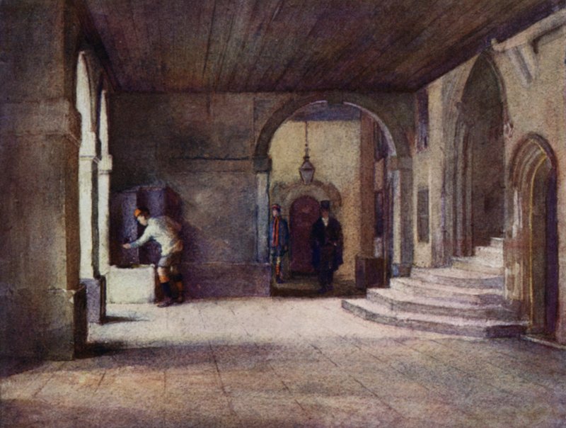 Eton: The Cloisters (väri litho) tekijältä E. D. Brinton