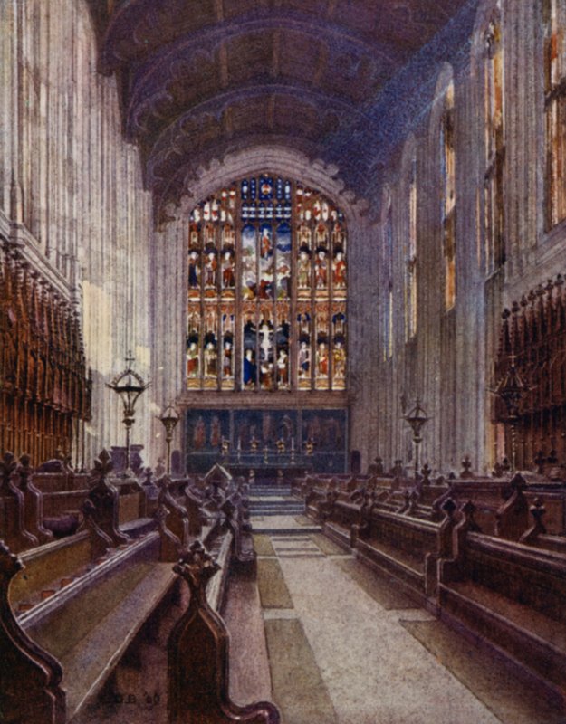 Eton: Upper Chapel (väri litho) tekijältä E. D. Brinton