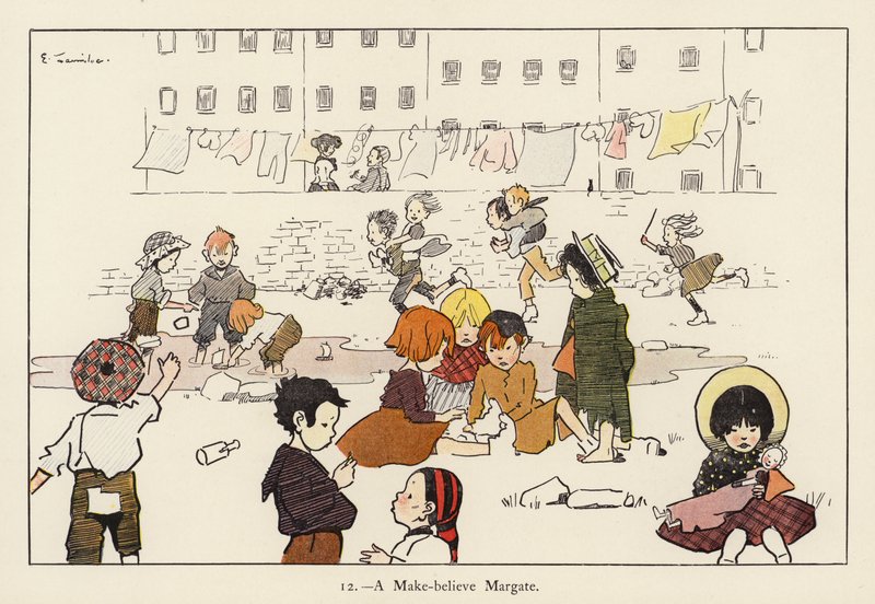 Teemakuvioinen Margate (väri litho) tekijältä Edith Farmiloe