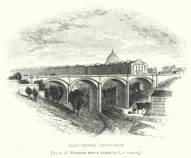 Dean Bridge, Edinburgh (kaiverrus) tekijältä Edmund Morison (after) Wimperis