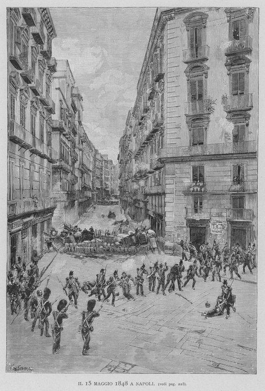 15. toukokuuta 1848 Napolissa (kaiverrus) tekijältä Edouardo Matania
