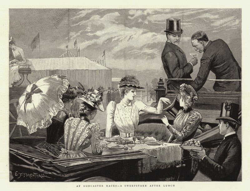 Doncaster Racesissa, arvonta lounaan jälkeen tekijältä Edward Frederick Brewtnall