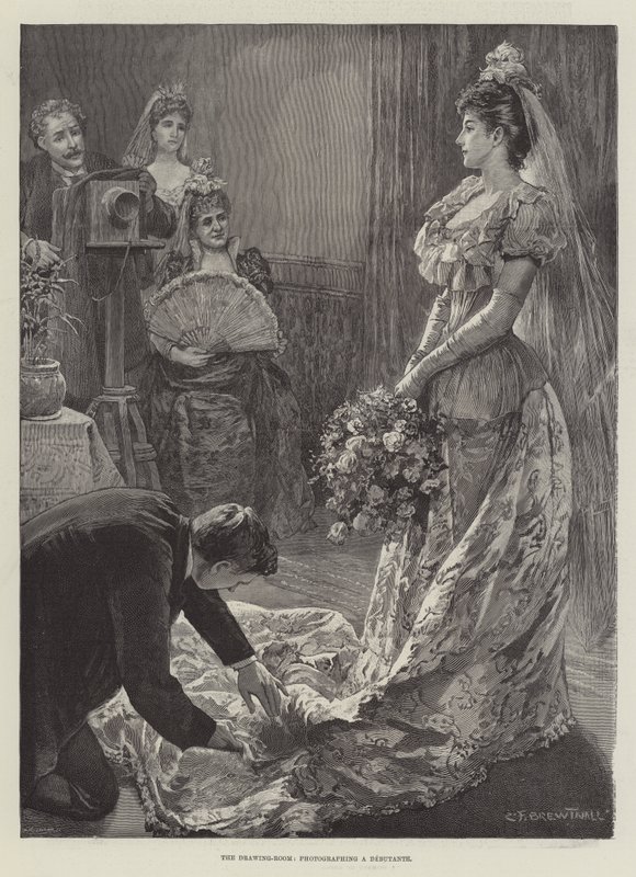 Drawing Room, valokuvaamassa debutanttia tekijältä Edward Frederick Brewtnall