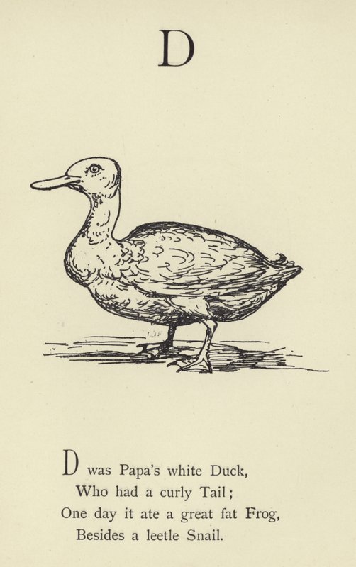 Kirjain D tekijältä Edward Lear