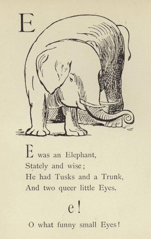 Kirjain E tekijältä Edward Lear