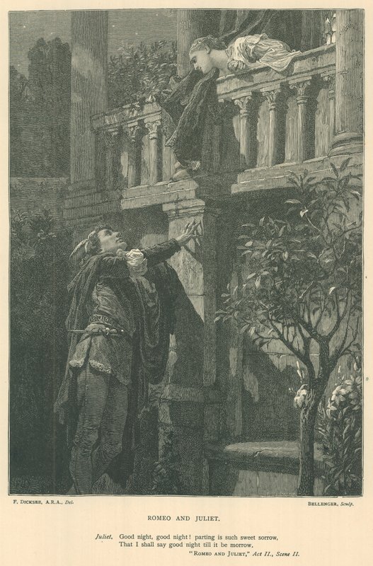 Kuvitus Romeo ja Julia -elokuvaan tekijältä Edward Burne Jones