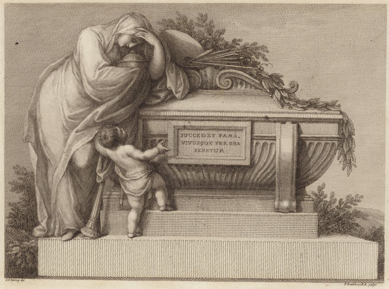 Sir Joshua Reynoldsin hautajaislippu tekijältä Edward Francis Burney