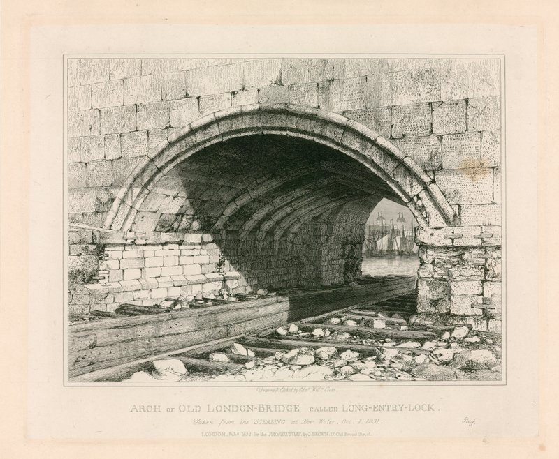 Old London Bridgen kaari, 1831 tekijältä Edward William Cooke