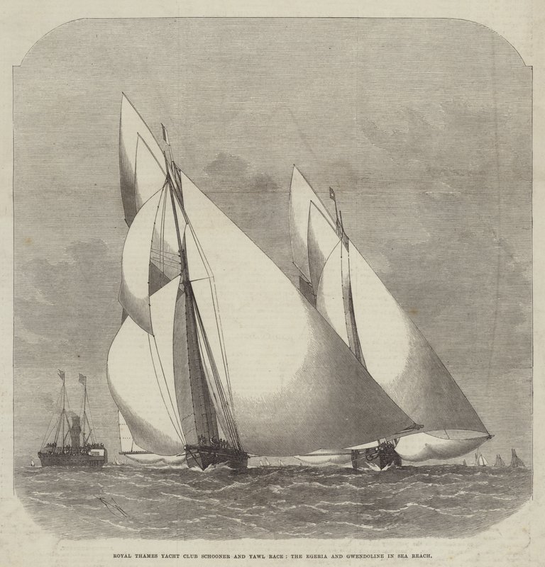 Royal Thames Yacht Club Schooner and Yawl Race, Egeria ja Gwendoline Sea Reachissa tekijältä Edwin Weedon