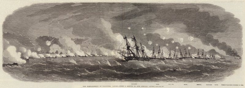 Kagoshiman pommitus, Japani 1863 tekijältä Edwin Weedon