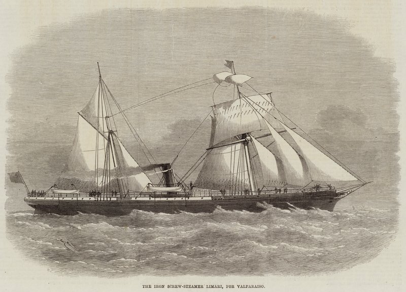 Iron Screw-Steamer Limari, Valparaisolle tekijältä Edwin Weedon