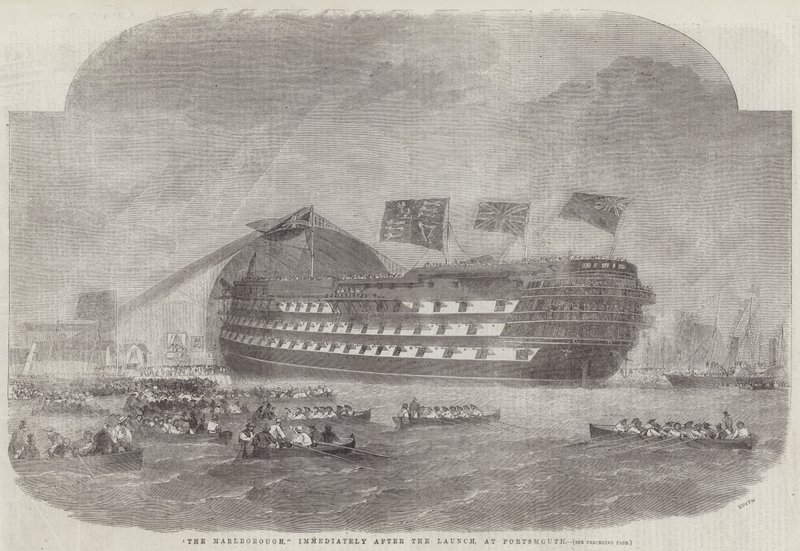 Marlborough heti vesillelaskun jälkeen Portsmouthissa. tekijältä Edwin Weedon