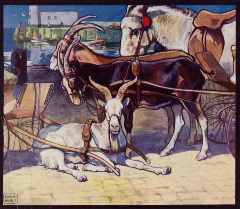 Vuohenkärryt (väri litho) tekijältä Edwin Noble