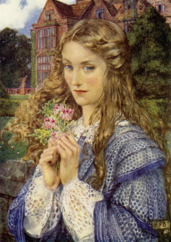 Evelyn Hope (väri litho) tekijältä Eleanor Fortescue Brickdale