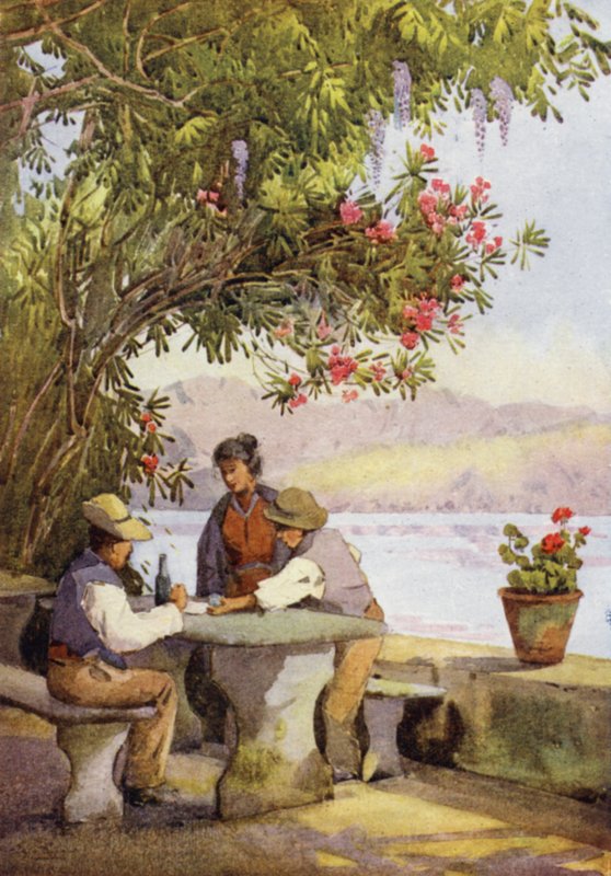 Ravintola (väri litho) tekijältä Ella Du Cane