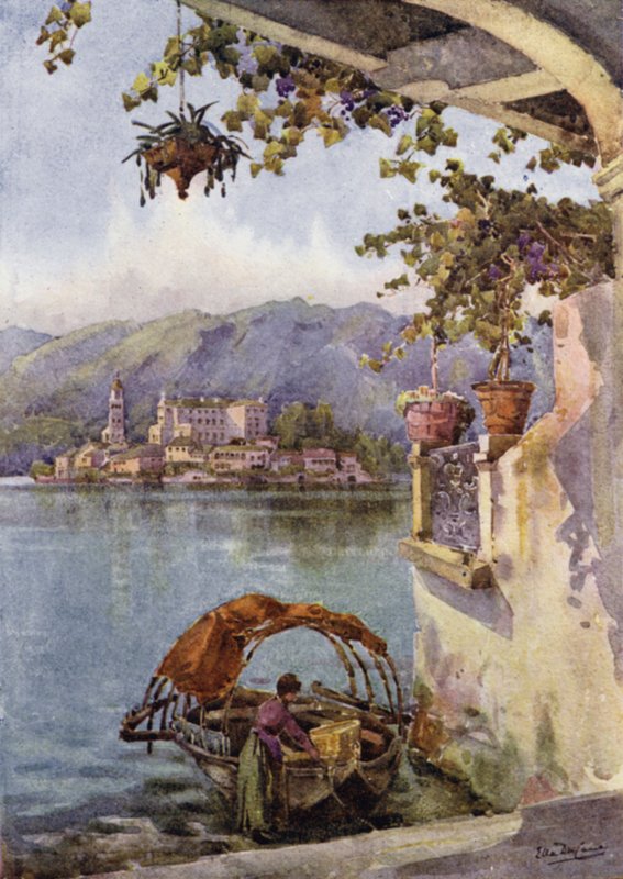 Archway at Orta (väri litho) tekijältä Ella Du Cane