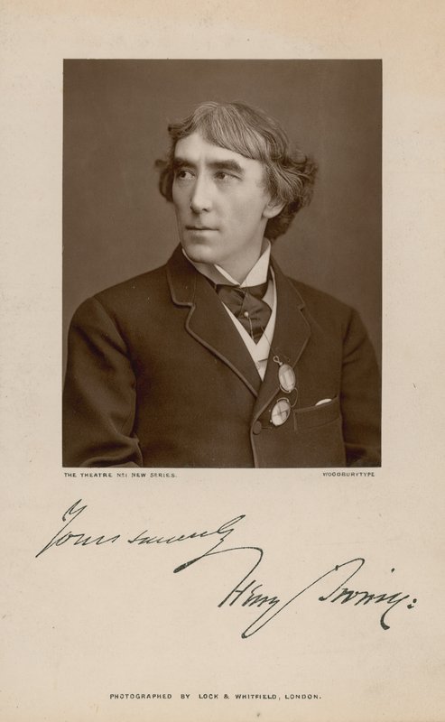 Henry Irving, näyttelijä; allekirjoitettu valokuva tekijältä English Photographer