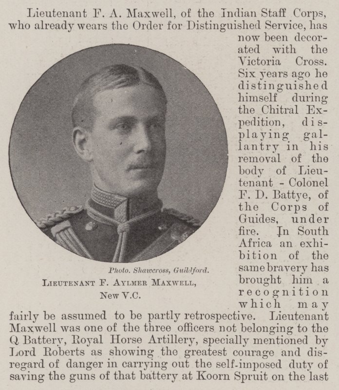 Luutnantti F Aylmer Maxwell, uusi VC tekijältä English Photographer